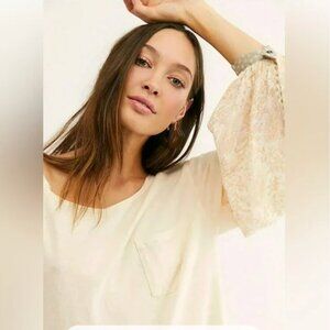 We The Free Free People Blossom Print Balloon Long Sleeve Top Blouse Medium